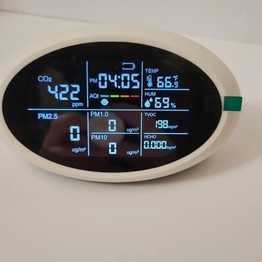 12-in-1 Air Quality Monitor Indoor, Portable Air Quality Monitor CO2 PM1.0 HCHO